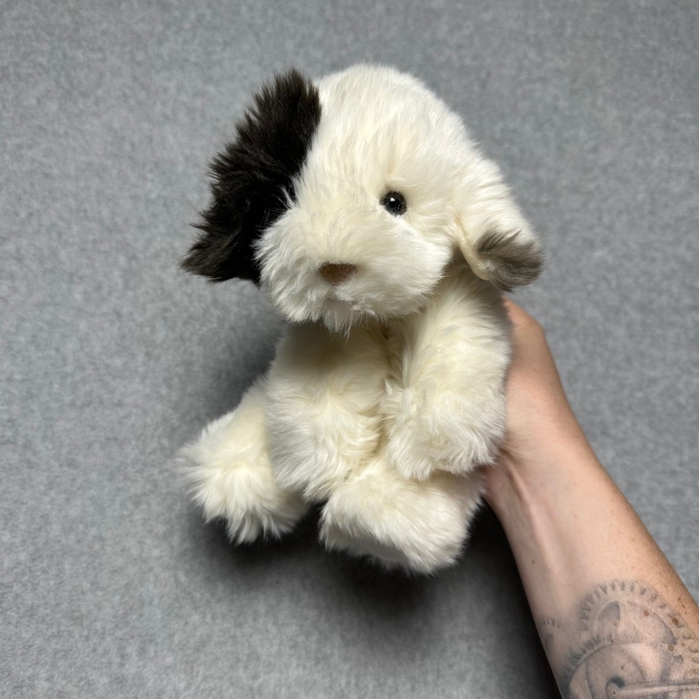 Russ Berrie Gizmo Puppy Dog Plush Black White Stuffed Animal 23207 Vintage 7"